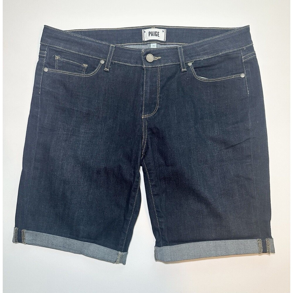 PAIGE Kayla Denim Blue Jean Bermuda Short Dark Wash Women's 31‎